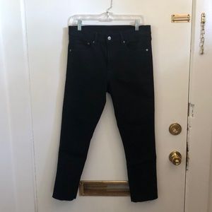 Men’s Black HM Skinny Jeans with Raw Hem Size 32